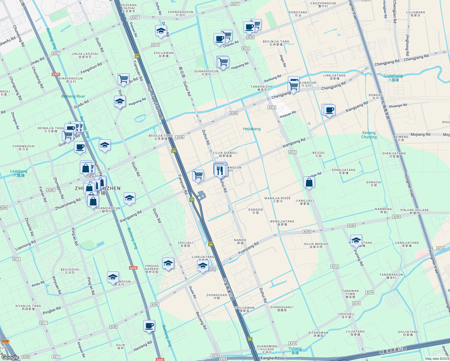 map of restaurants, bars, coffee shops, grocery stores, and more near in 