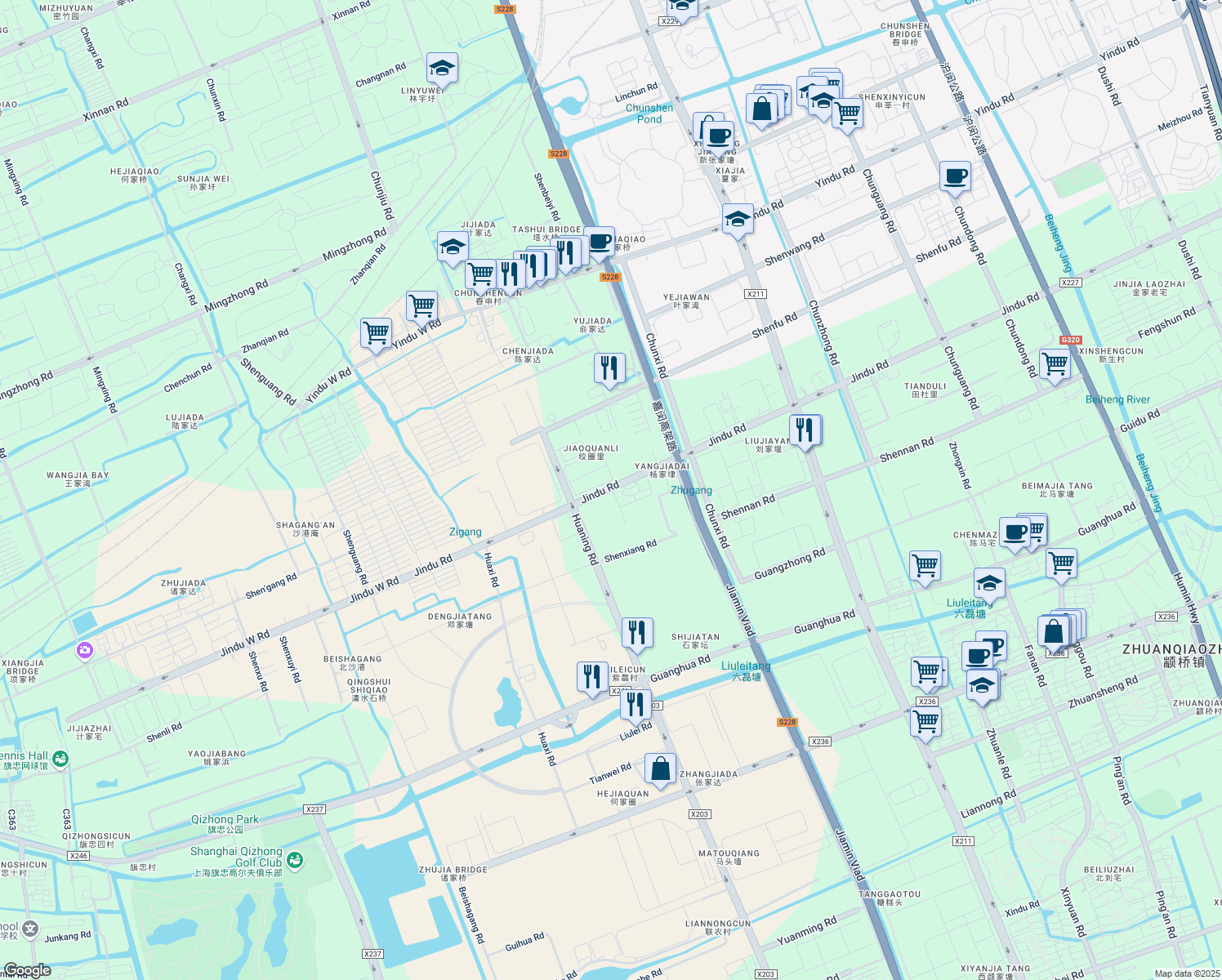 map of restaurants, bars, coffee shops, grocery stores, and more near in 