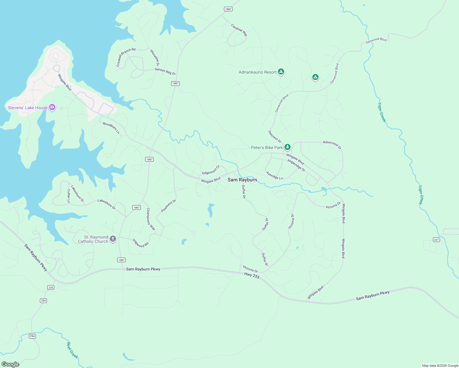 map of restaurants, bars, coffee shops, grocery stores, and more near 314 Country Club Drive in Brookeland