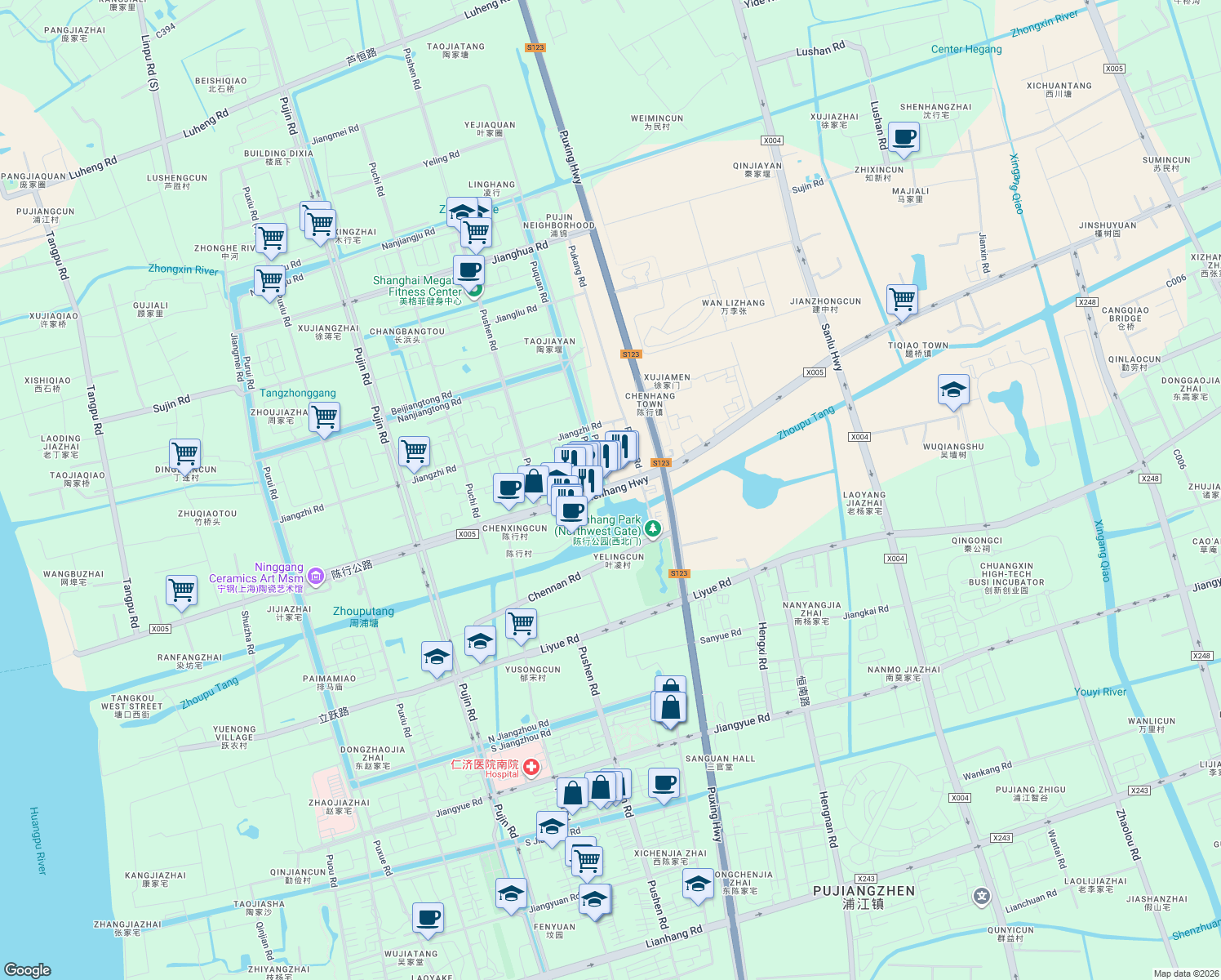 map of restaurants, bars, coffee shops, grocery stores, and more near in 