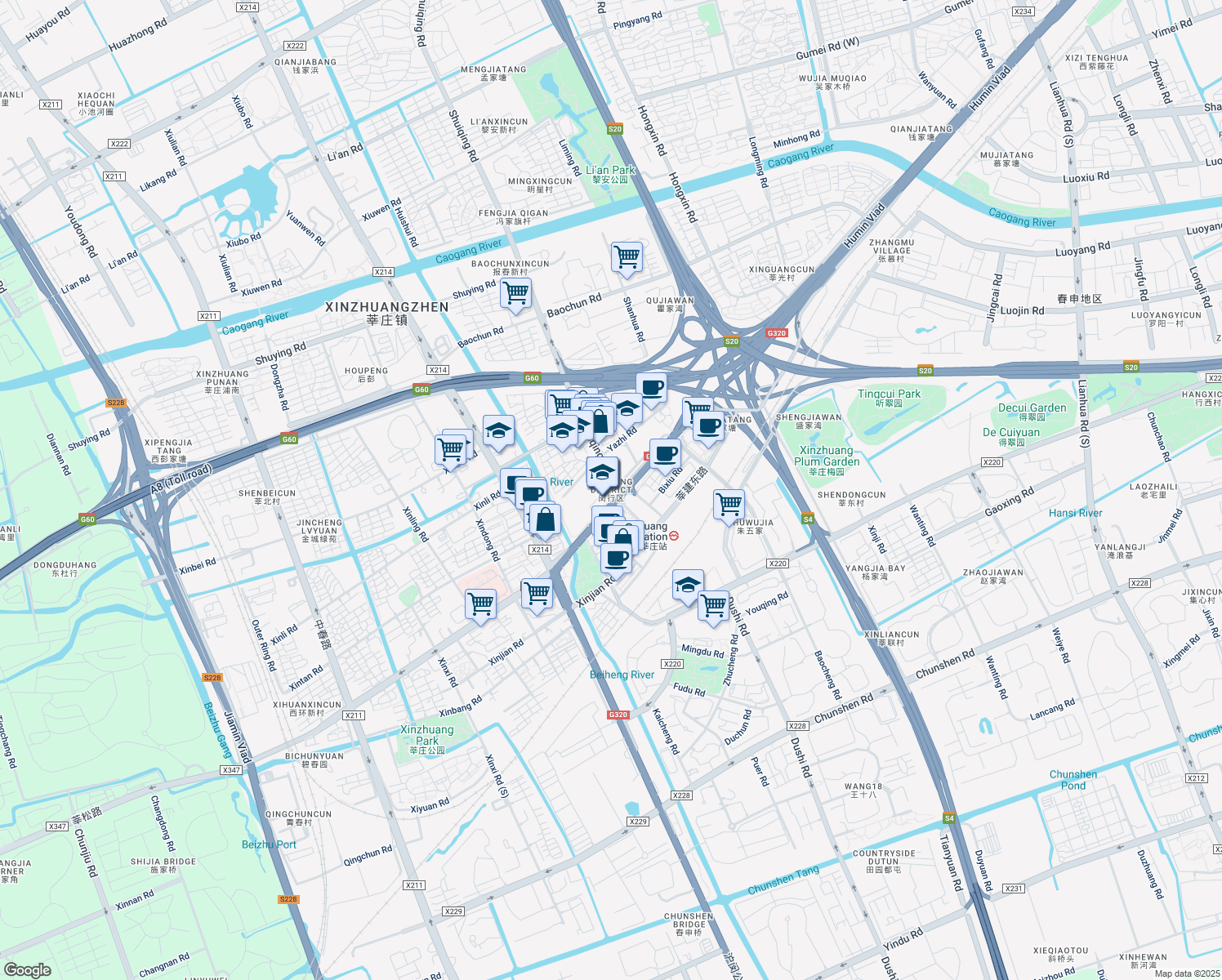 map of restaurants, bars, coffee shops, grocery stores, and more near in 