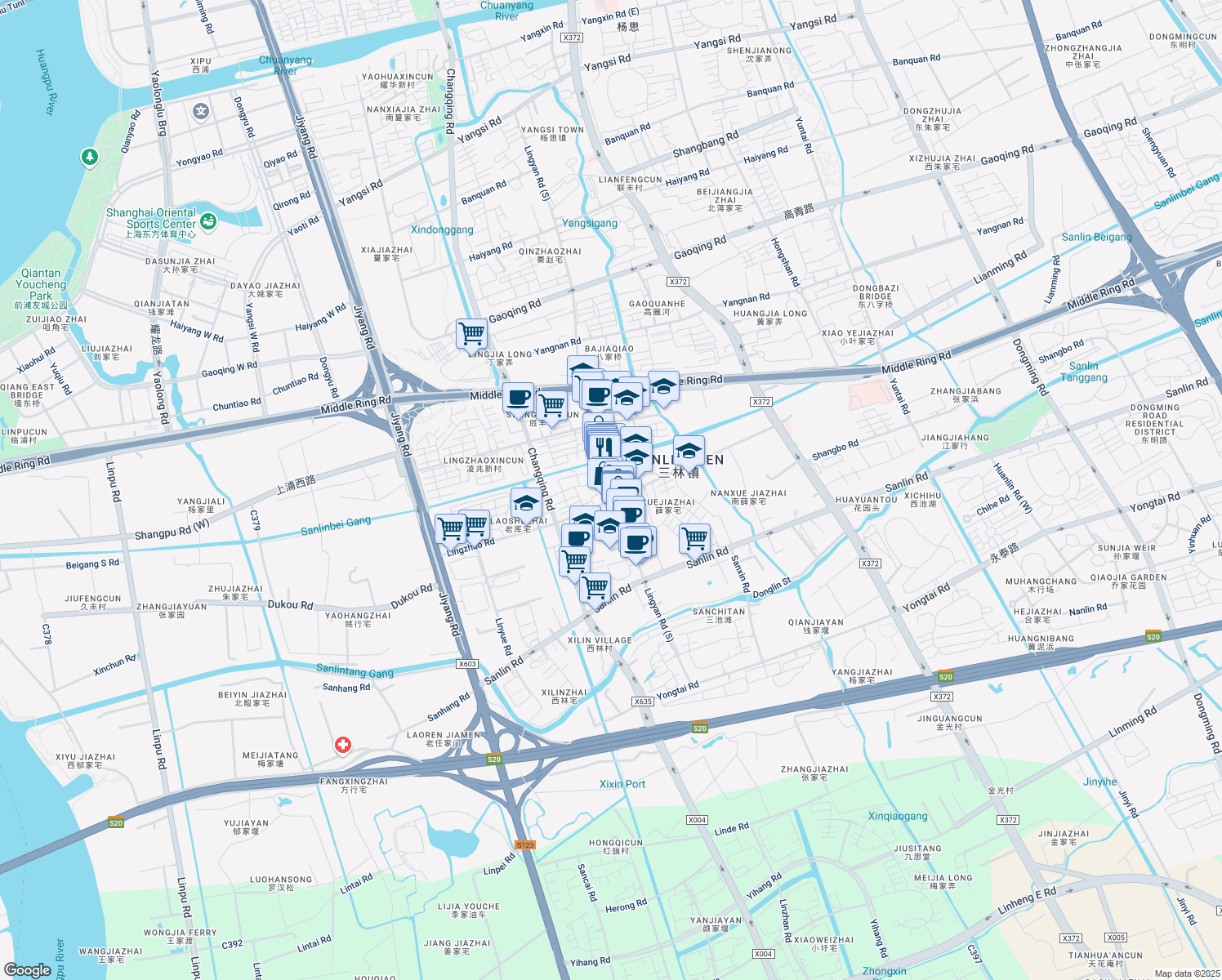 map of restaurants, bars, coffee shops, grocery stores, and more near in 