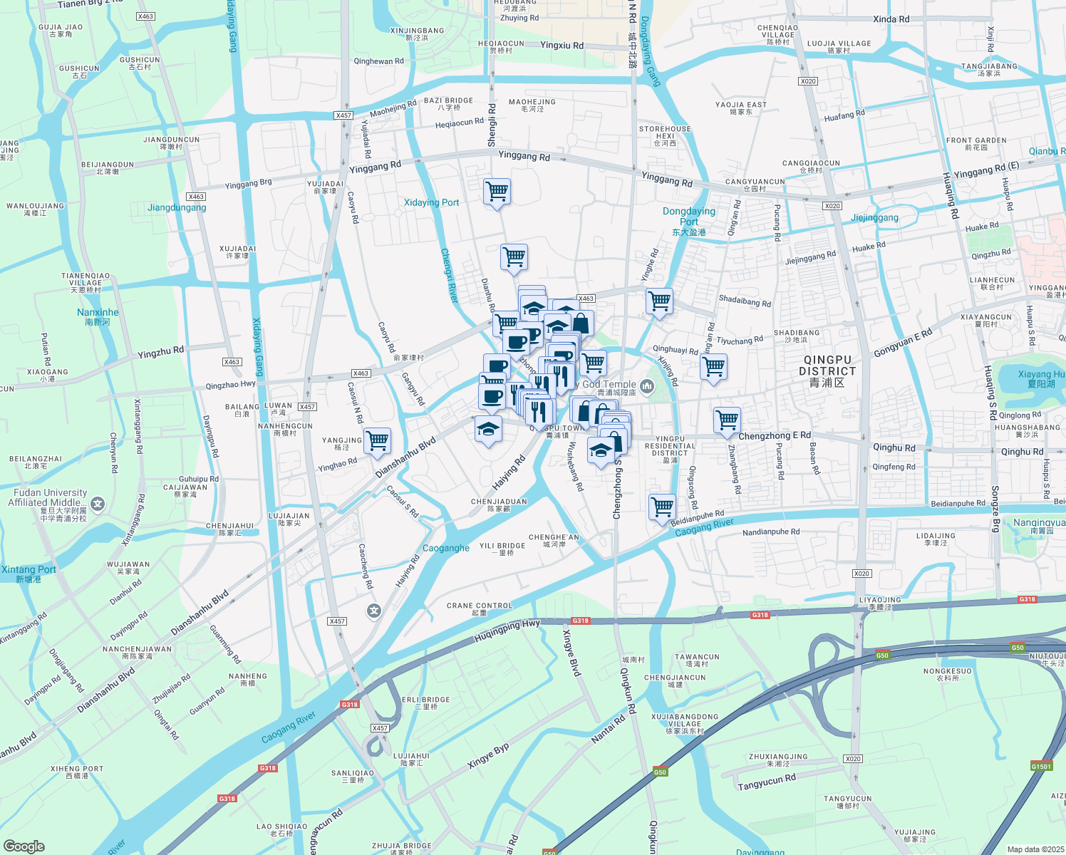 map of restaurants, bars, coffee shops, grocery stores, and more near in 