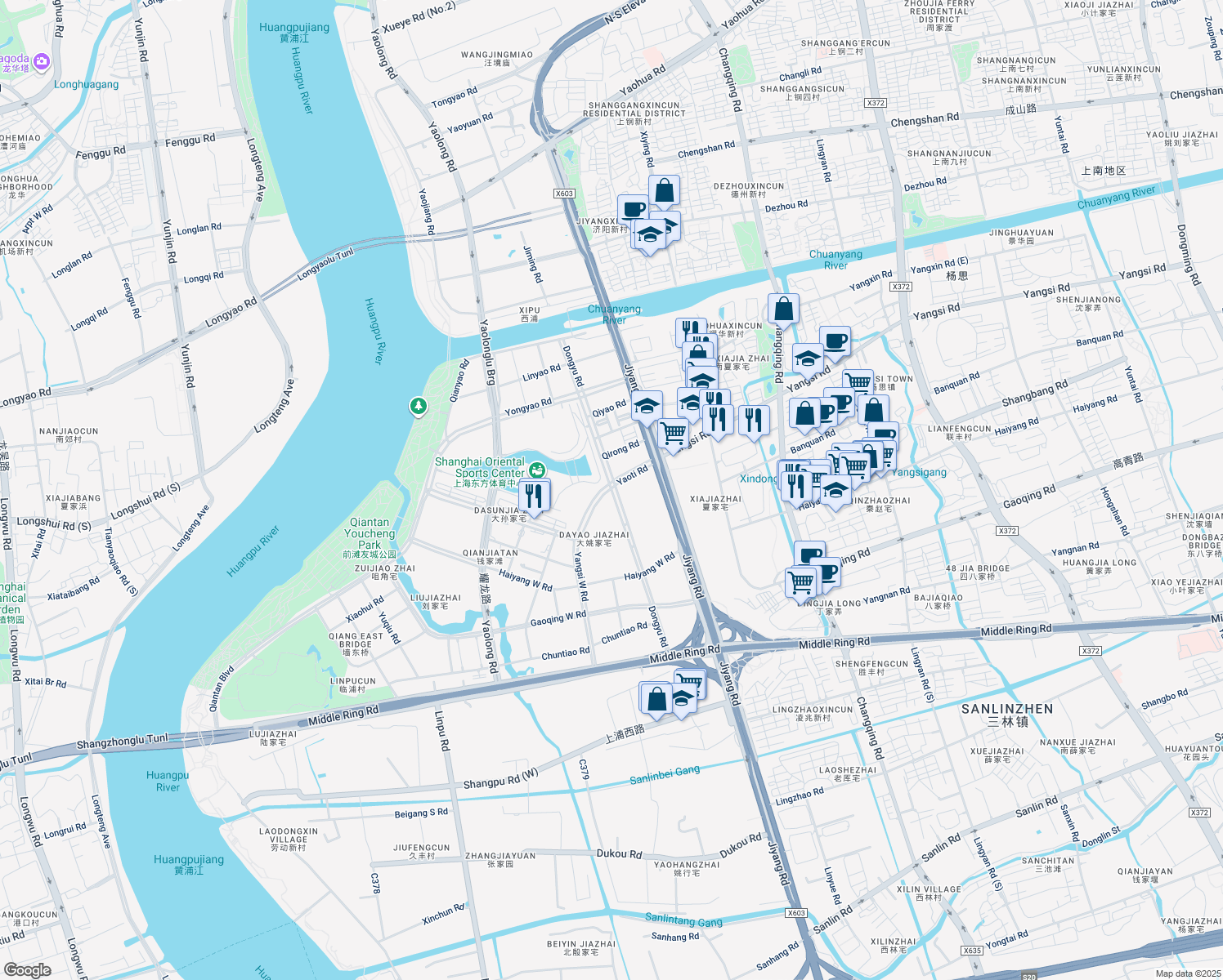 map of restaurants, bars, coffee shops, grocery stores, and more near in 