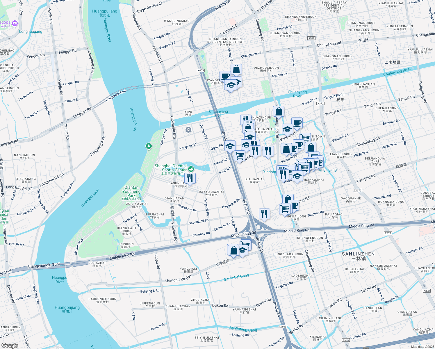 map of restaurants, bars, coffee shops, grocery stores, and more near in 