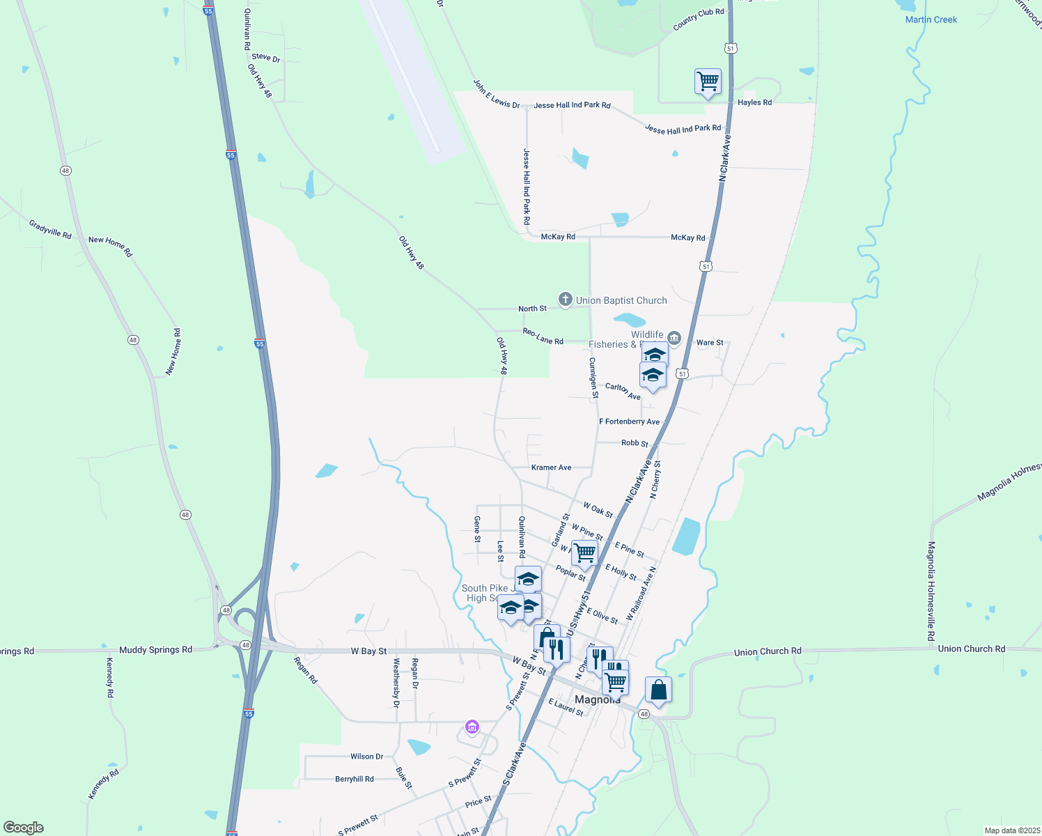 map of restaurants, bars, coffee shops, grocery stores, and more near 983 Washington Street in Magnolia
