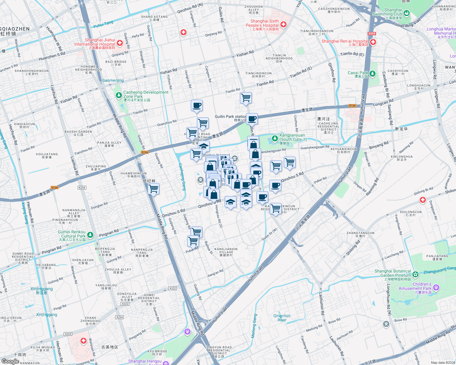 map of restaurants, bars, coffee shops, grocery stores, and more near in 