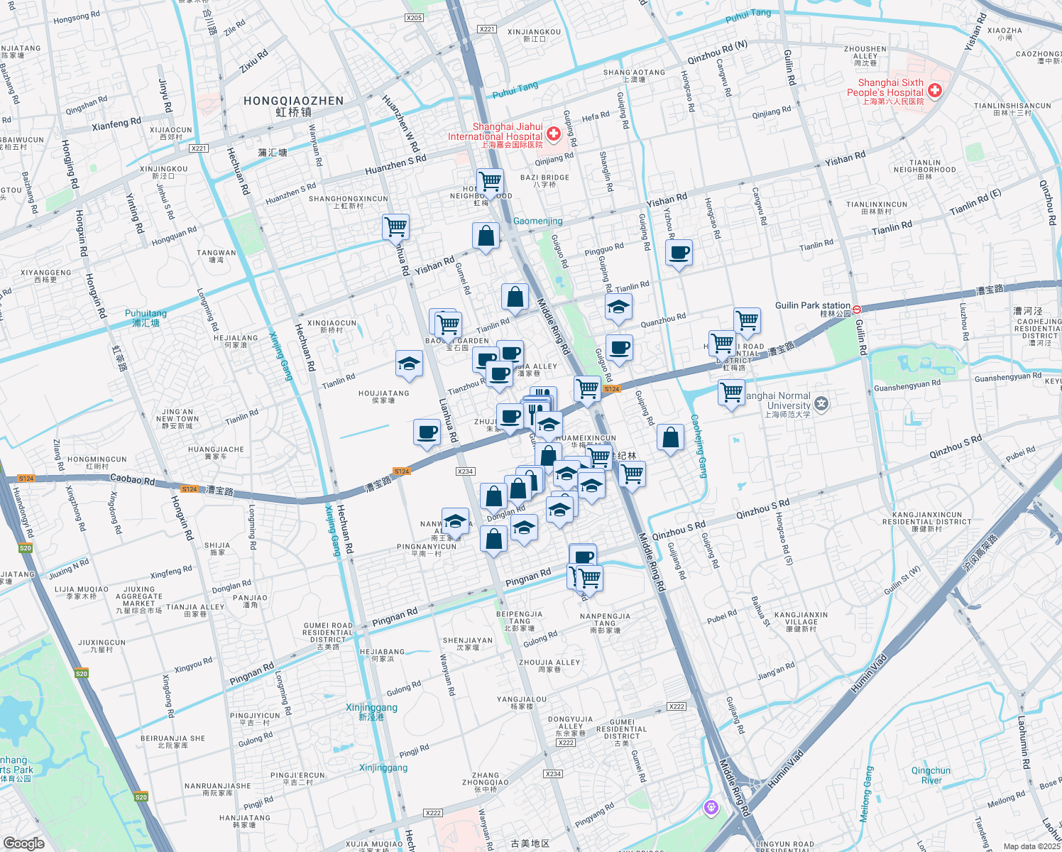 map of restaurants, bars, coffee shops, grocery stores, and more near in 