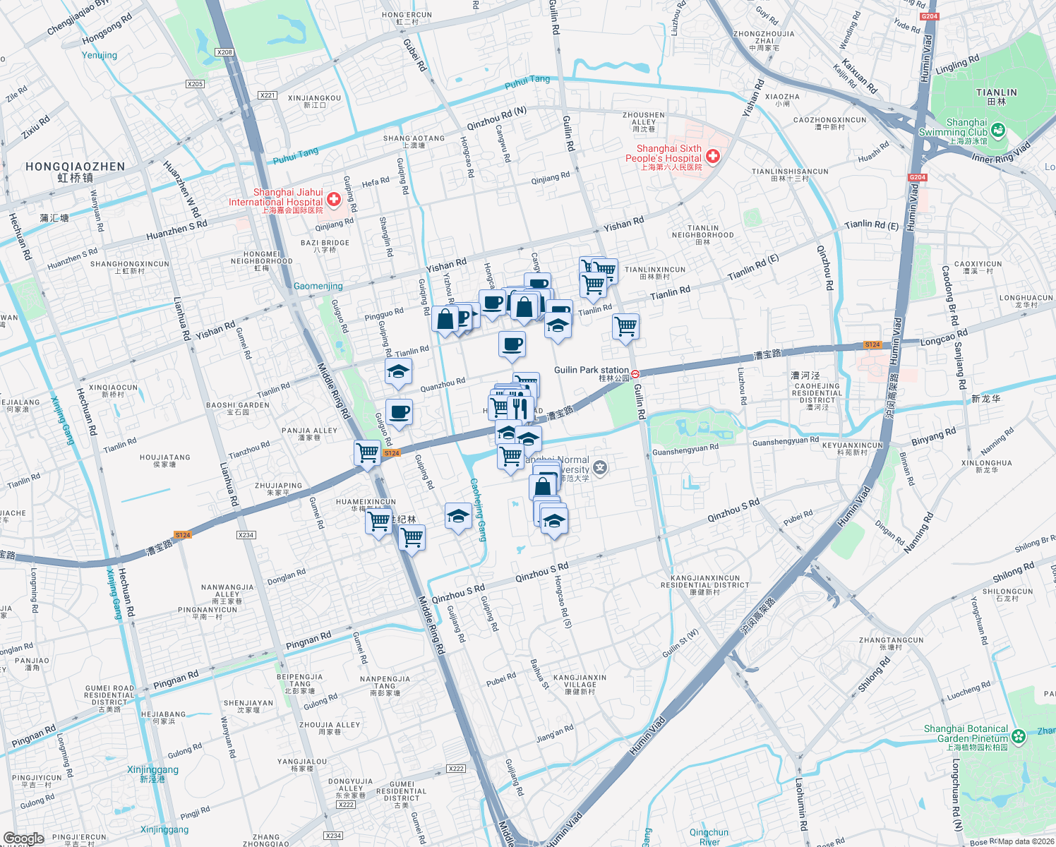 map of restaurants, bars, coffee shops, grocery stores, and more near in 