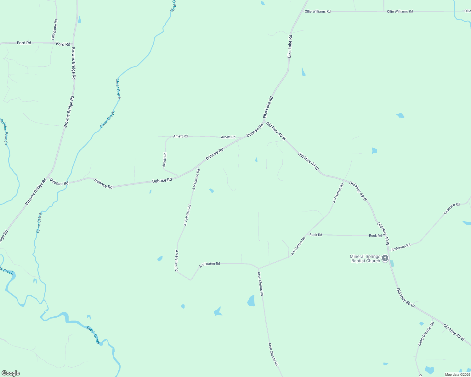 map of restaurants, bars, coffee shops, grocery stores, and more near 2 Larry Goff Road in Hattiesburg