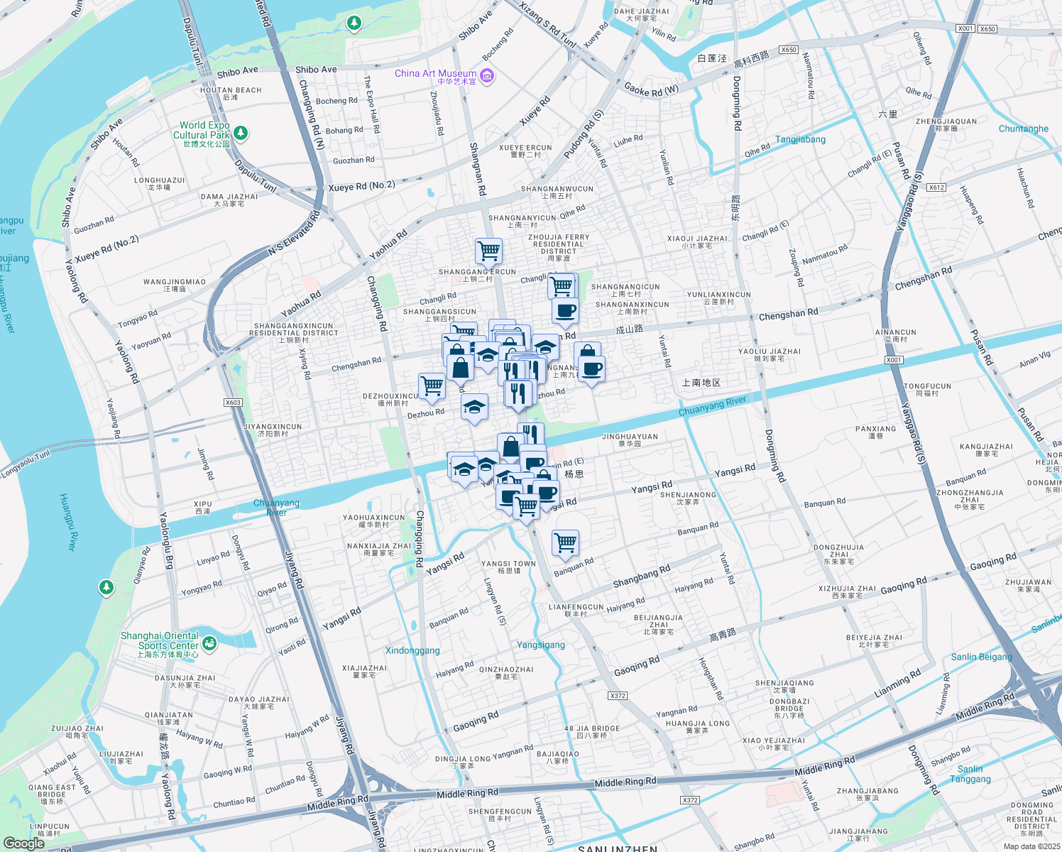 map of restaurants, bars, coffee shops, grocery stores, and more near in 