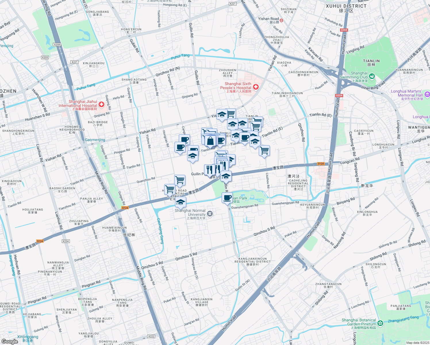 map of restaurants, bars, coffee shops, grocery stores, and more near in 
