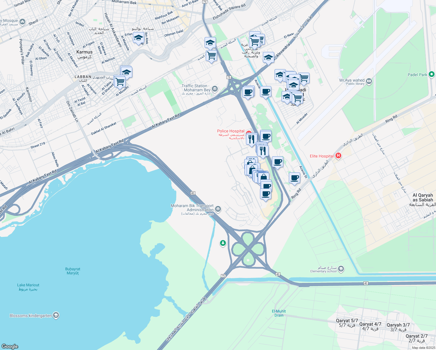 map of restaurants, bars, coffee shops, grocery stores, and more near in 