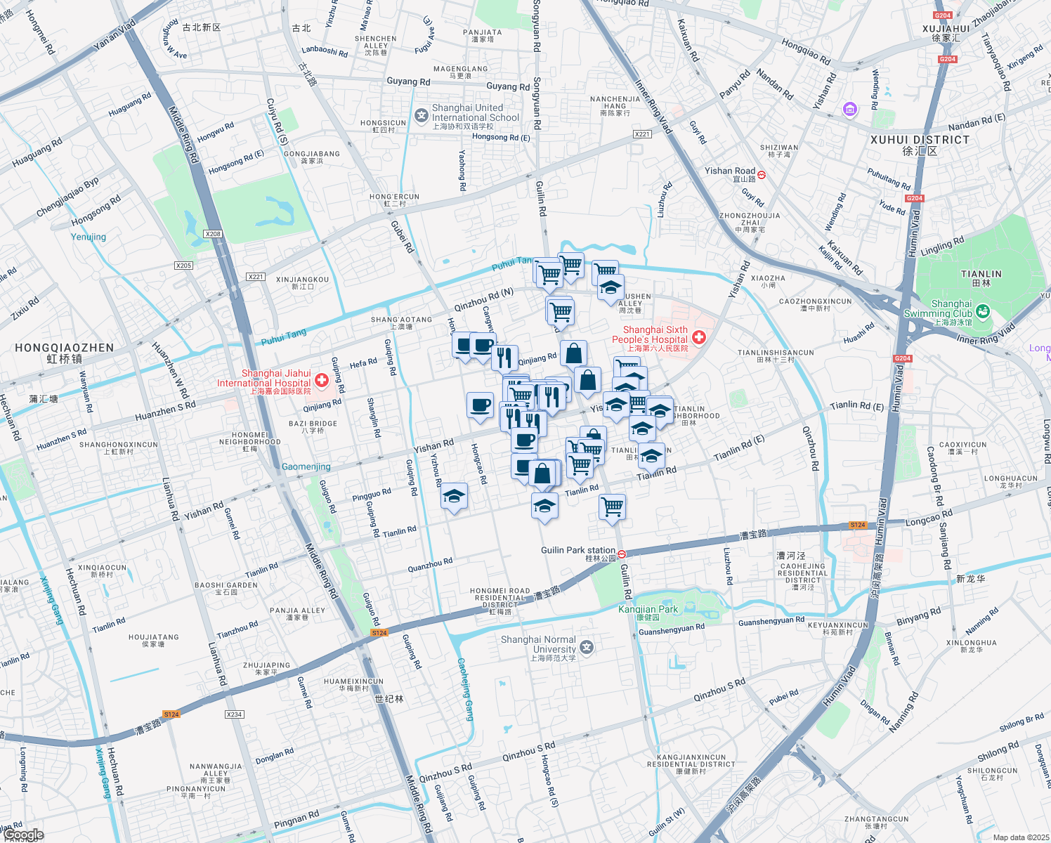 map of restaurants, bars, coffee shops, grocery stores, and more near in 