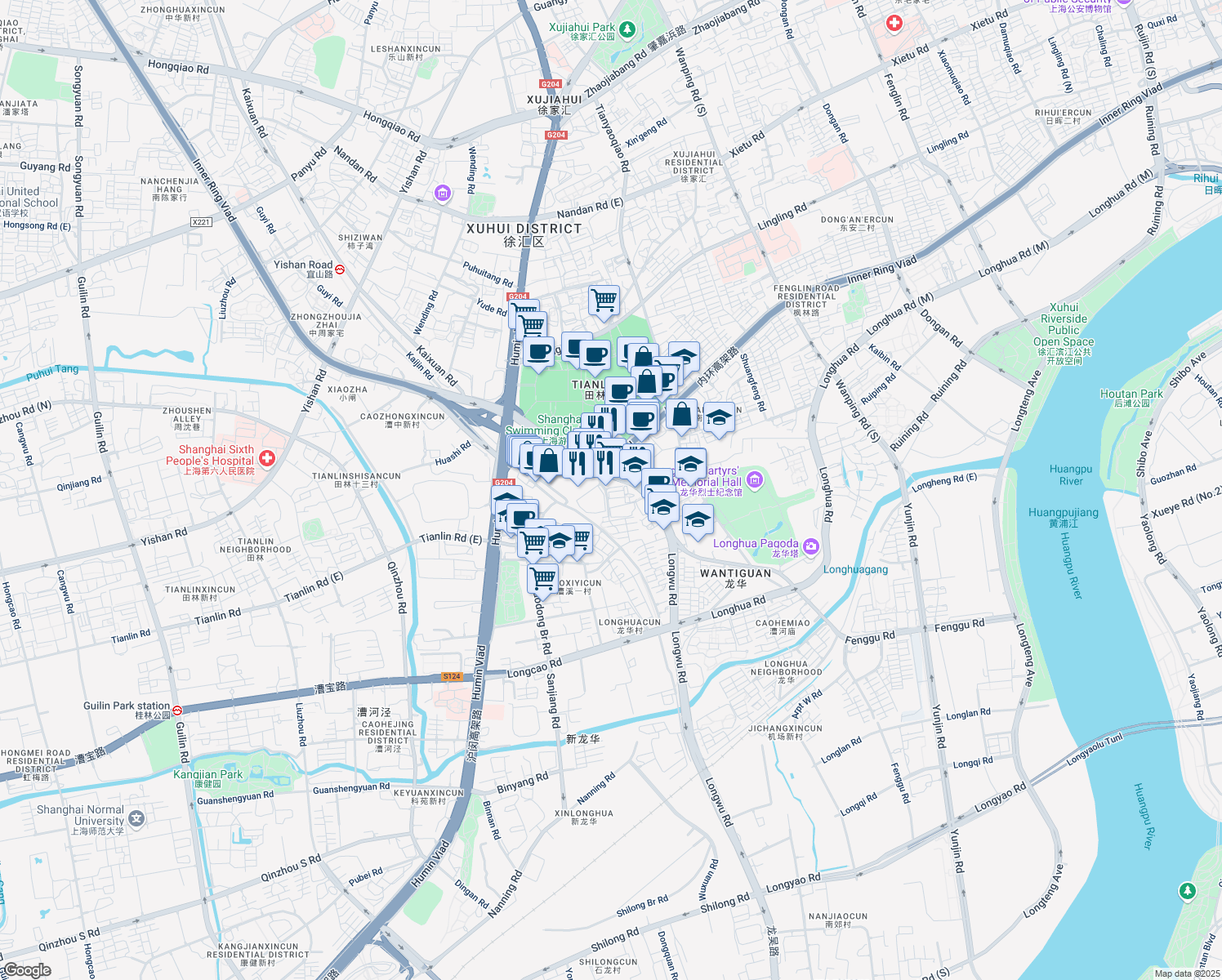 map of restaurants, bars, coffee shops, grocery stores, and more near in 