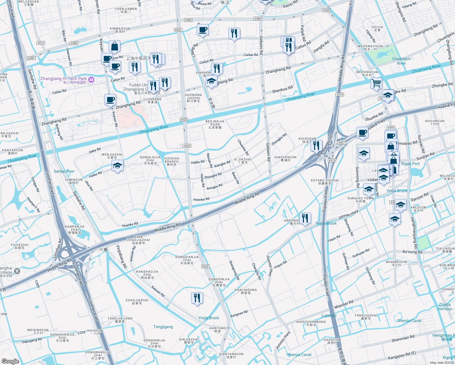 map of restaurants, bars, coffee shops, grocery stores, and more near in 