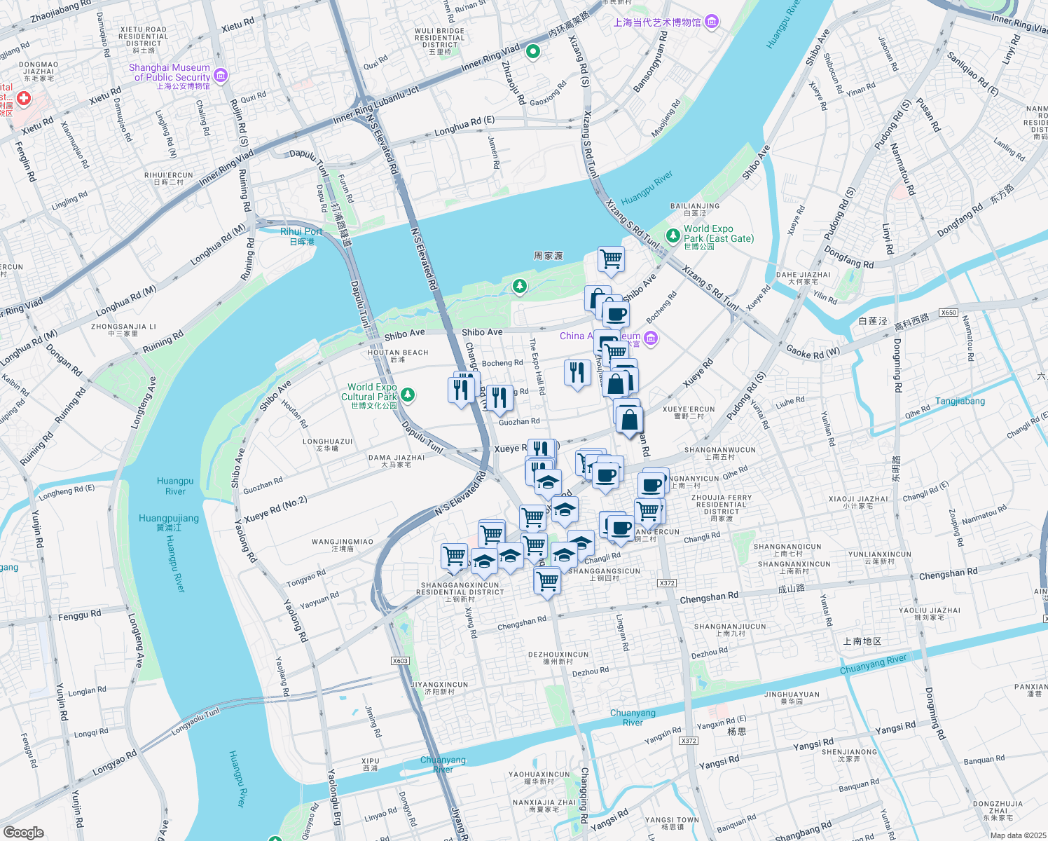 map of restaurants, bars, coffee shops, grocery stores, and more near in 