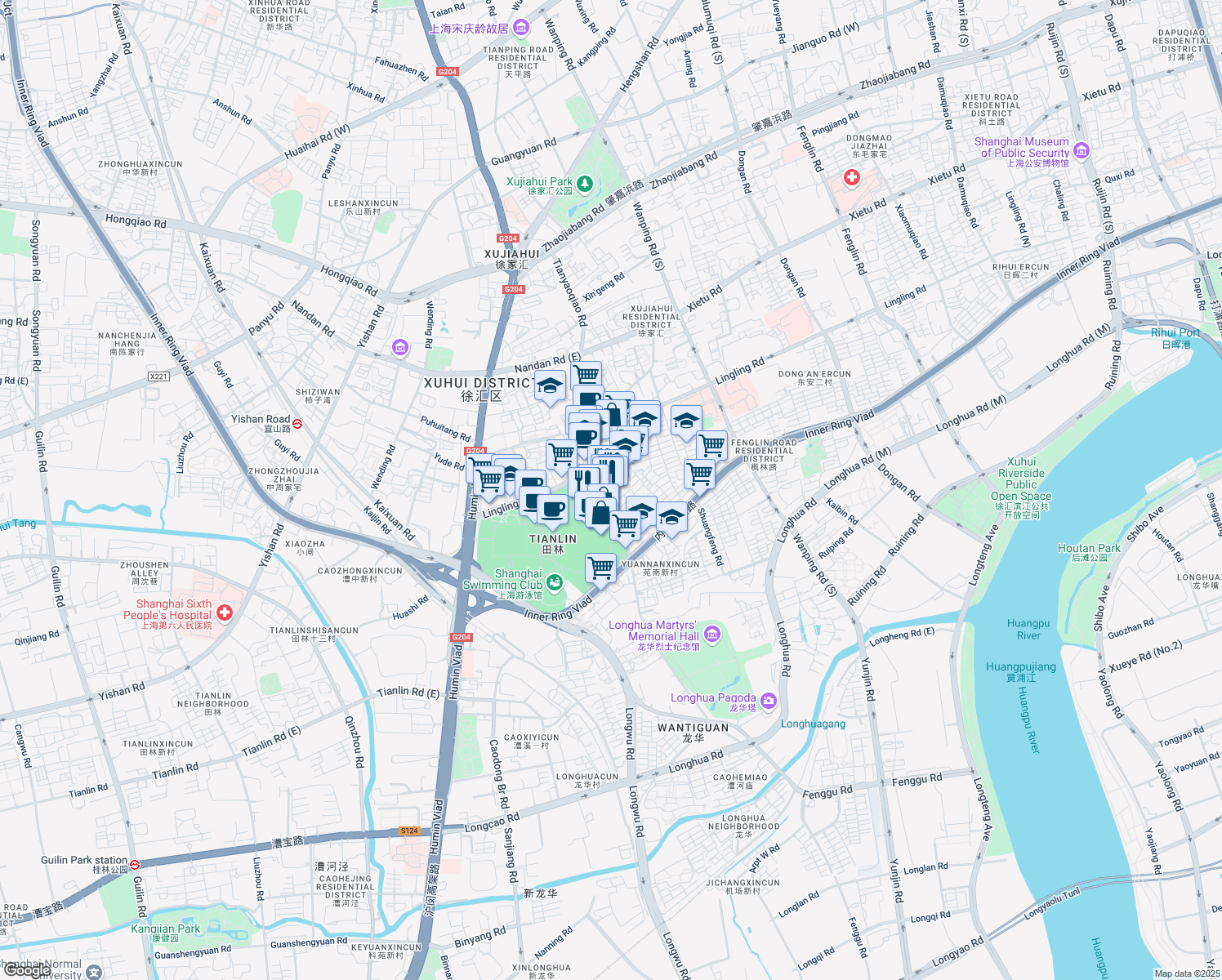map of restaurants, bars, coffee shops, grocery stores, and more near in 