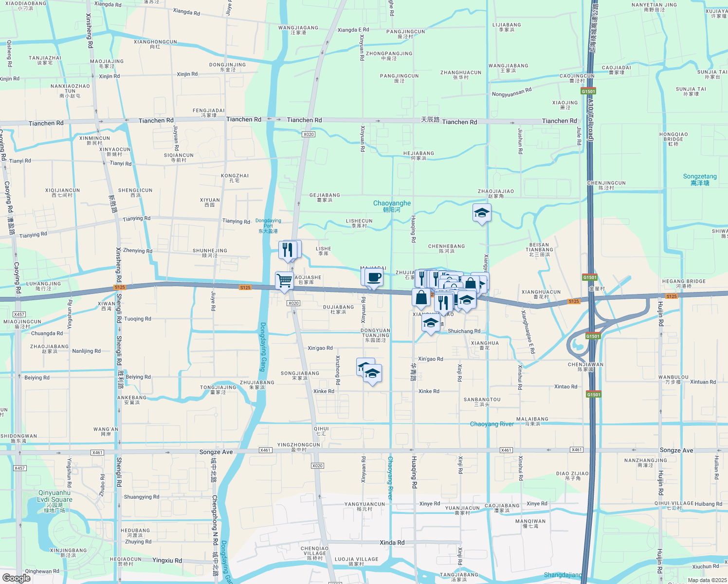 map of restaurants, bars, coffee shops, grocery stores, and more near in 