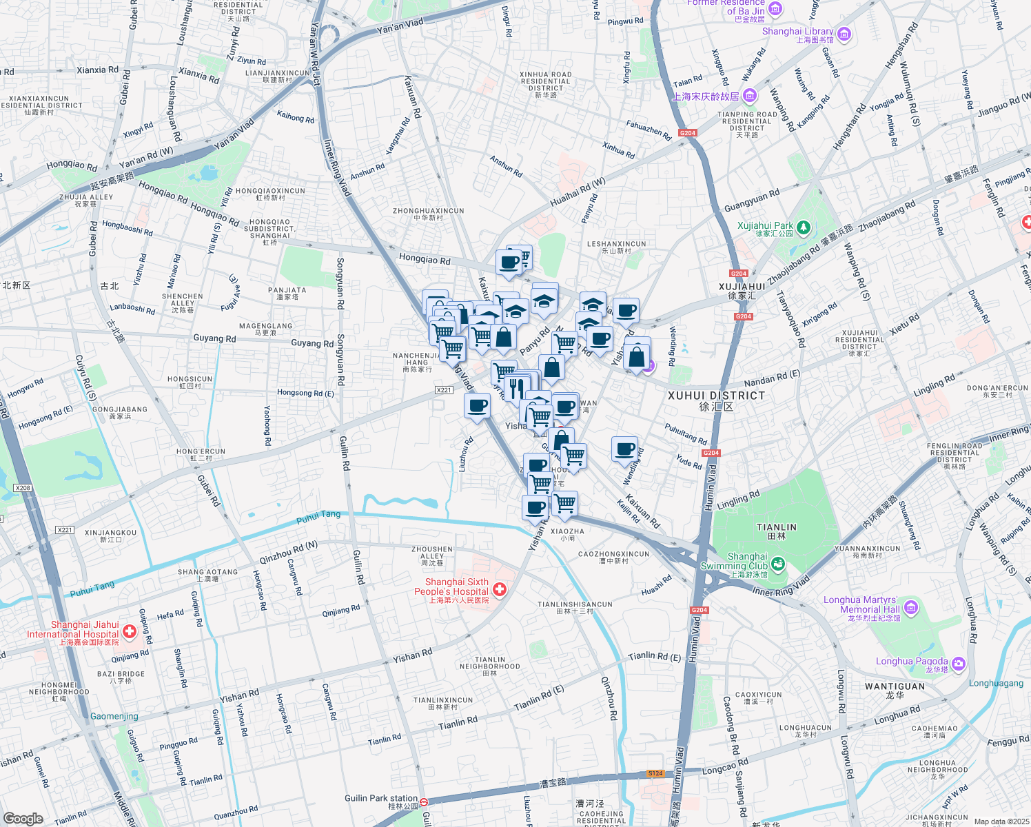 map of restaurants, bars, coffee shops, grocery stores, and more near in 