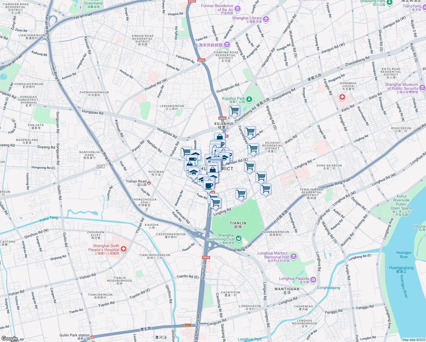 map of restaurants, bars, coffee shops, grocery stores, and more near in 