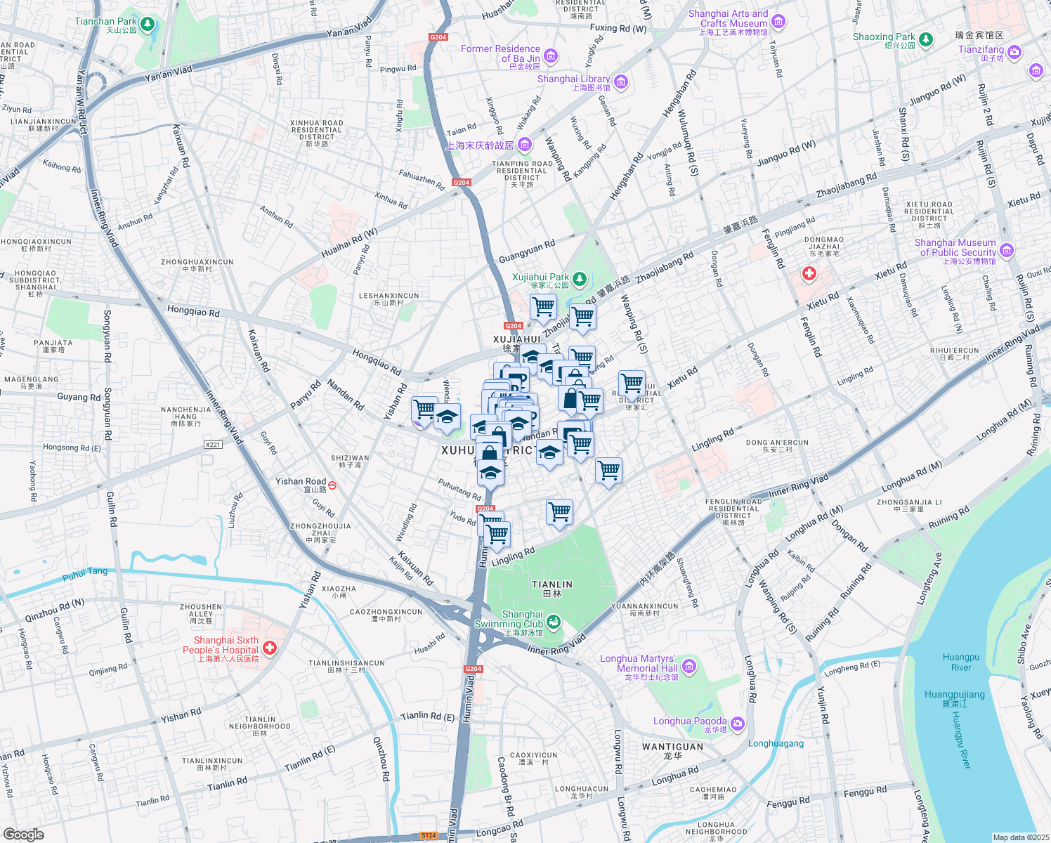 map of restaurants, bars, coffee shops, grocery stores, and more near in 