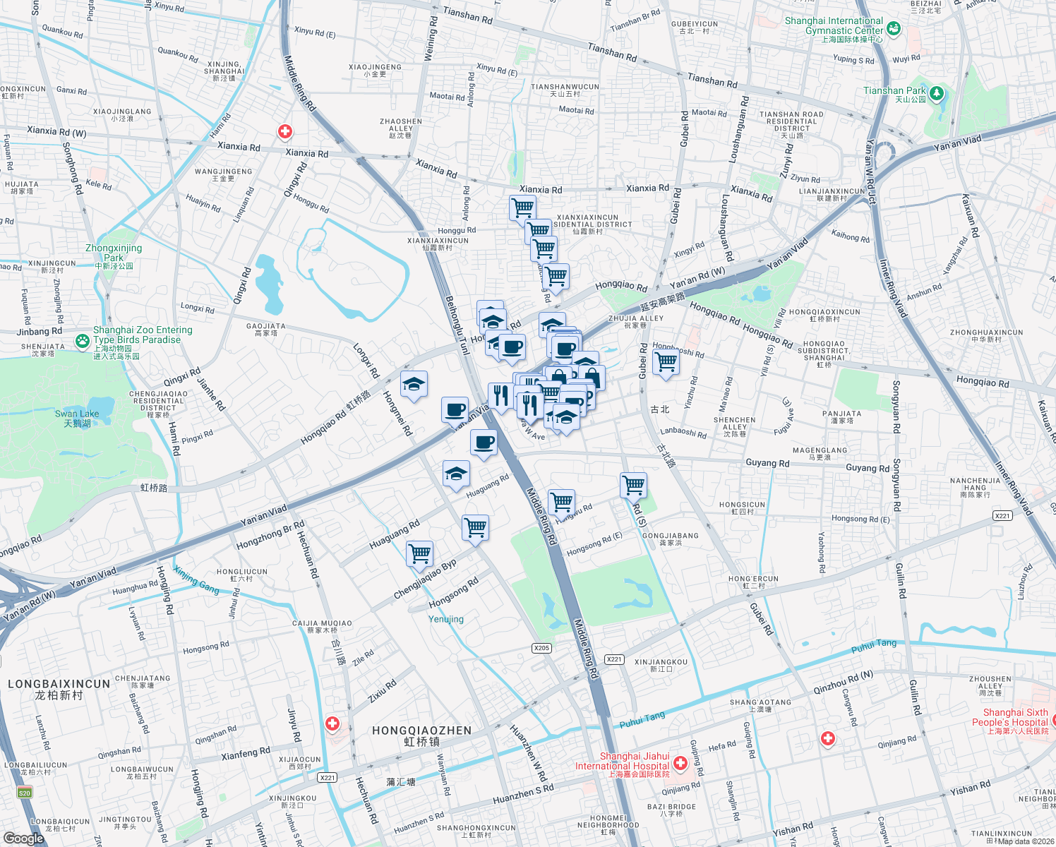 map of restaurants, bars, coffee shops, grocery stores, and more near in 