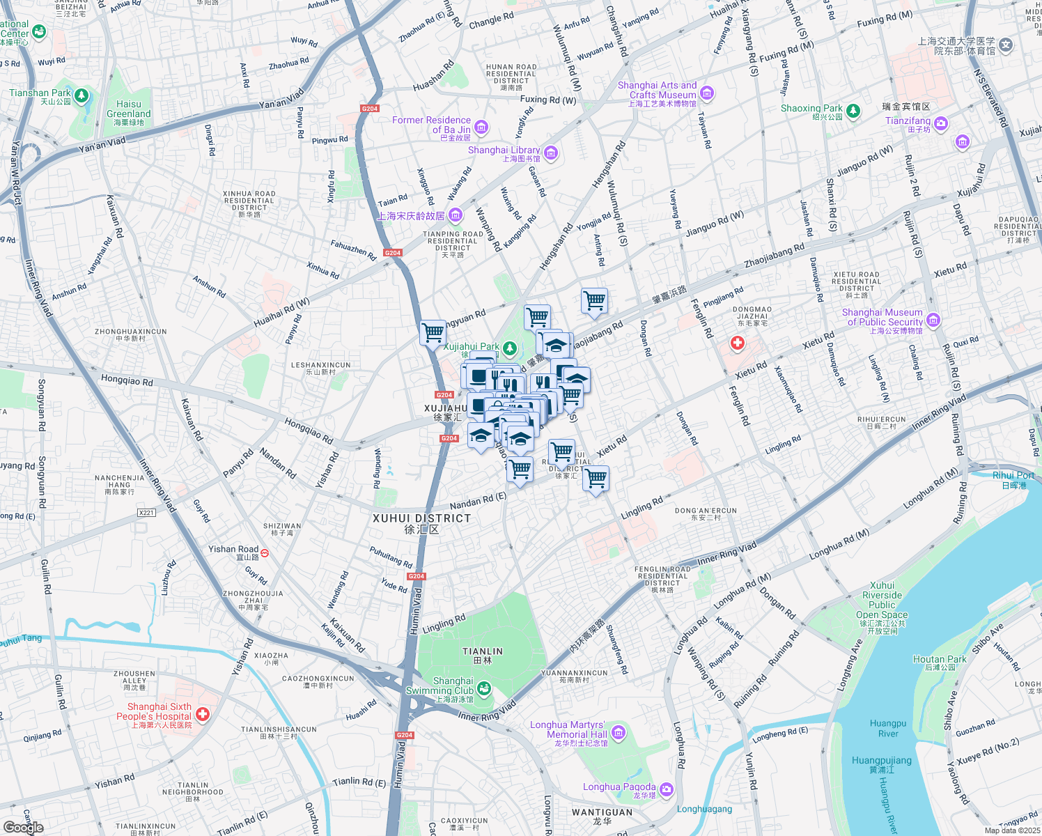 map of restaurants, bars, coffee shops, grocery stores, and more near in 