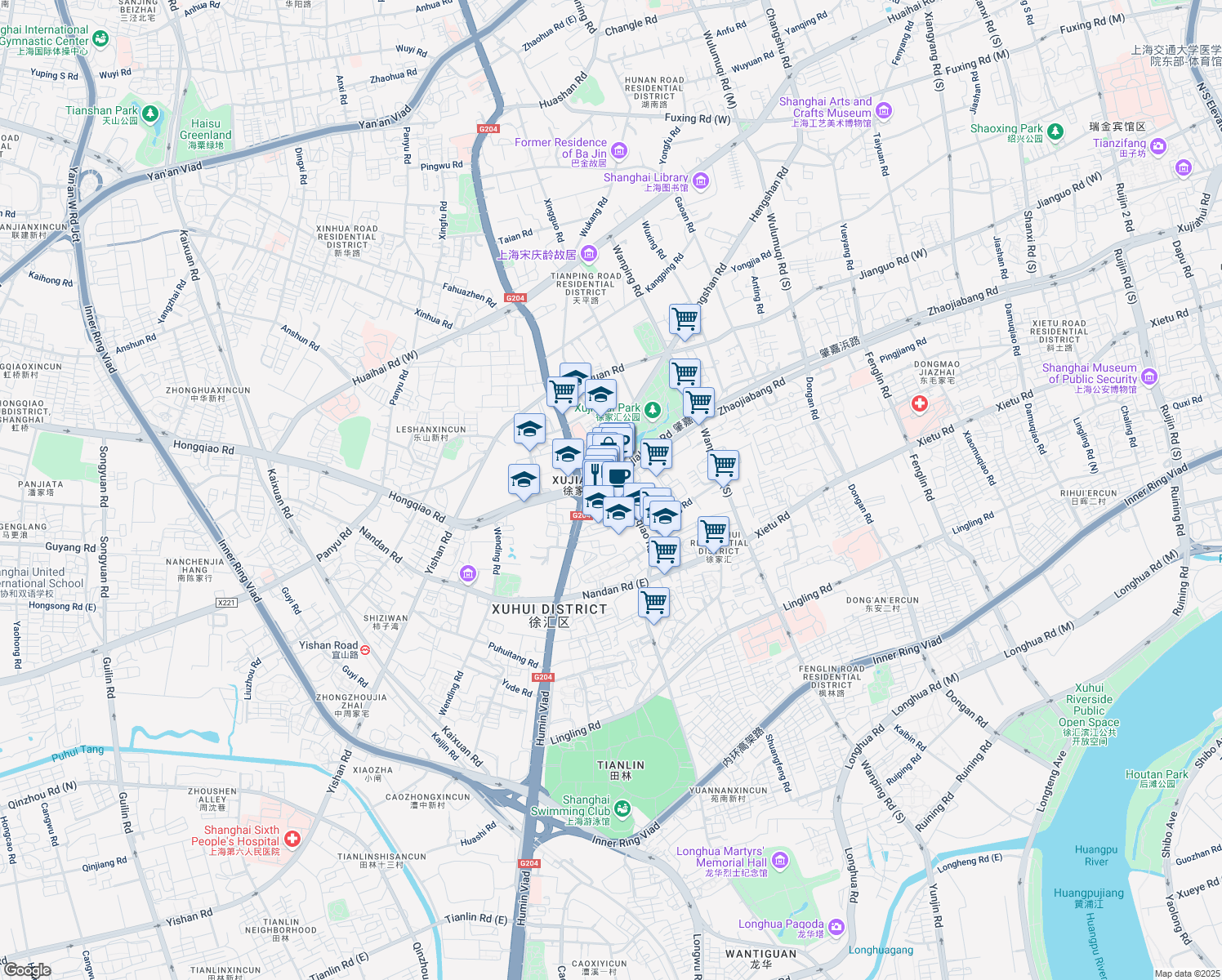 map of restaurants, bars, coffee shops, grocery stores, and more near in 