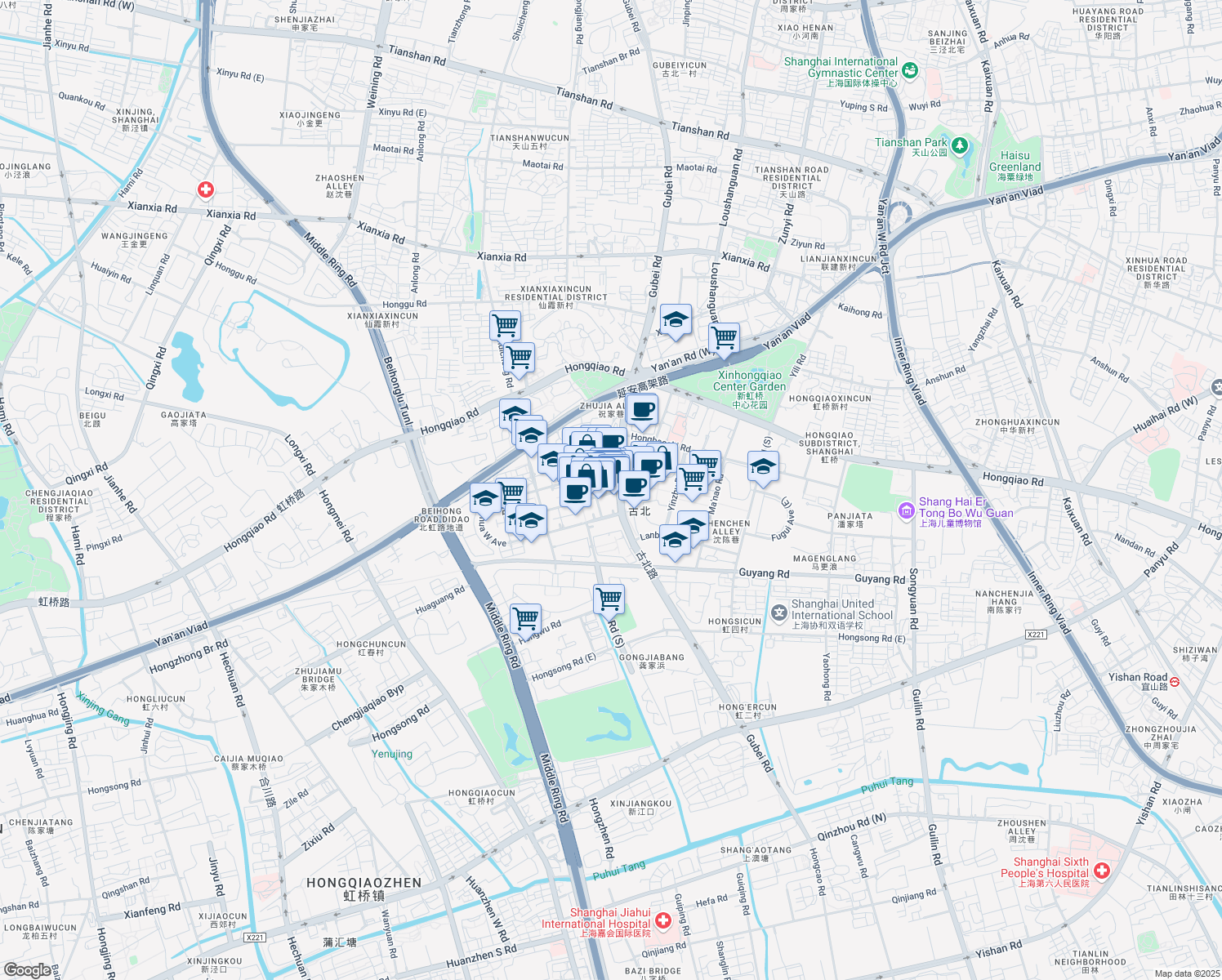 map of restaurants, bars, coffee shops, grocery stores, and more near in 