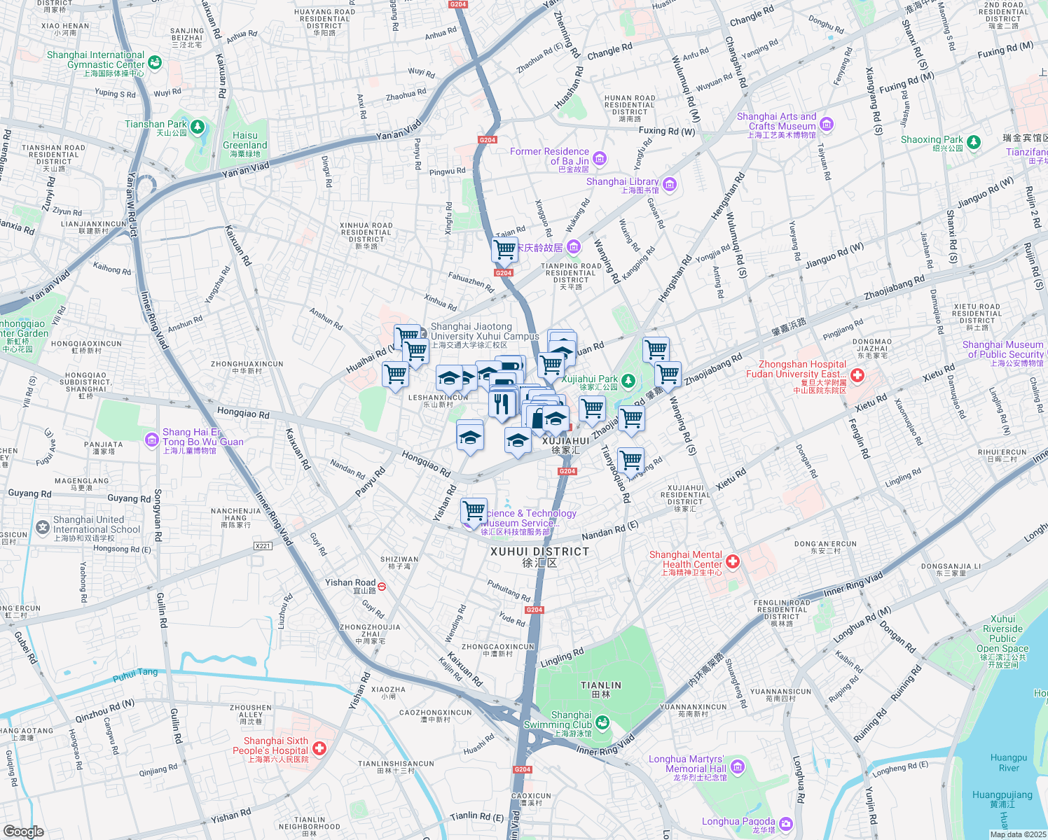 map of restaurants, bars, coffee shops, grocery stores, and more near in 