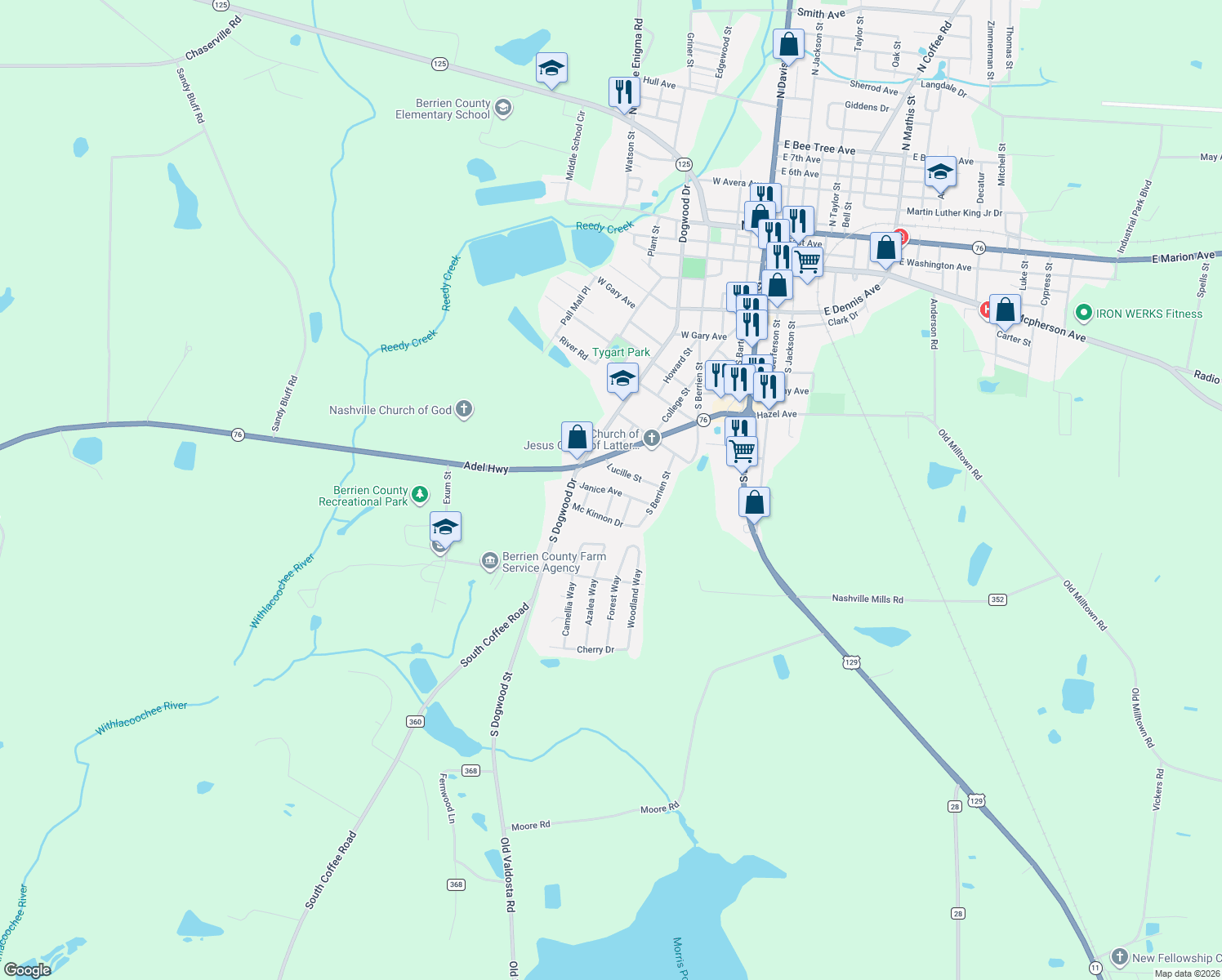 map of restaurants, bars, coffee shops, grocery stores, and more near 407 Janice Avenue in Nashville