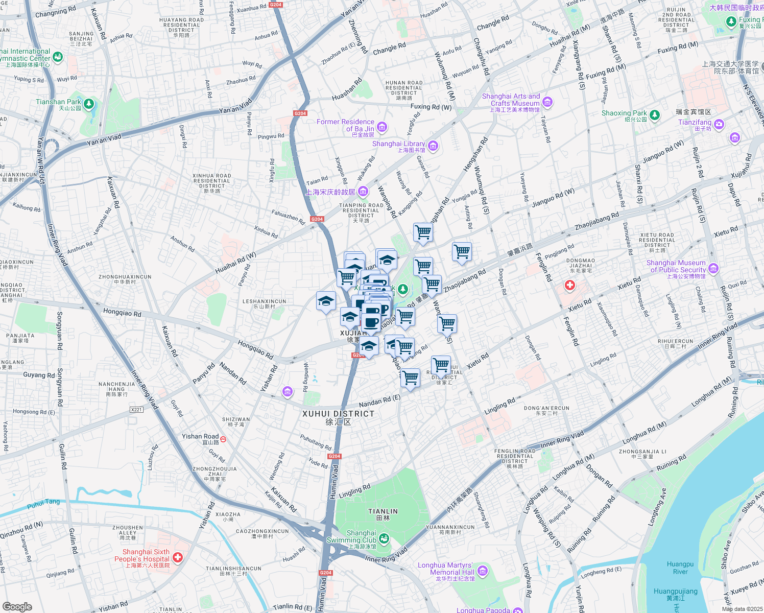 map of restaurants, bars, coffee shops, grocery stores, and more near in 