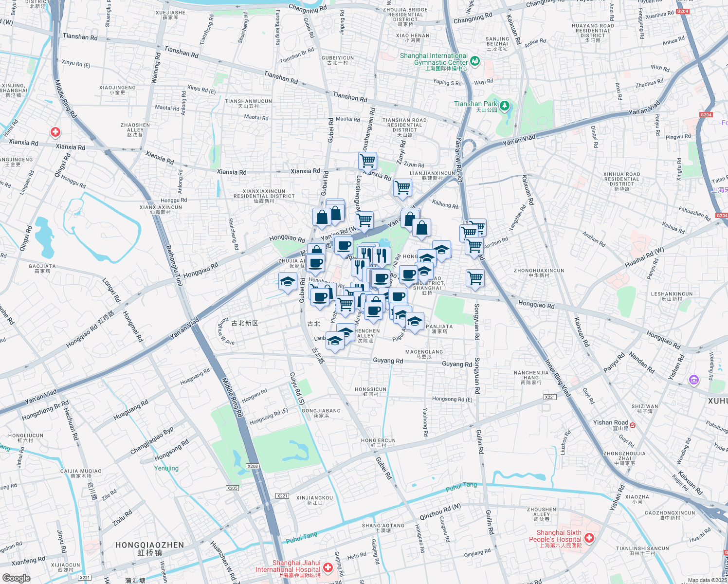 map of restaurants, bars, coffee shops, grocery stores, and more near in 
