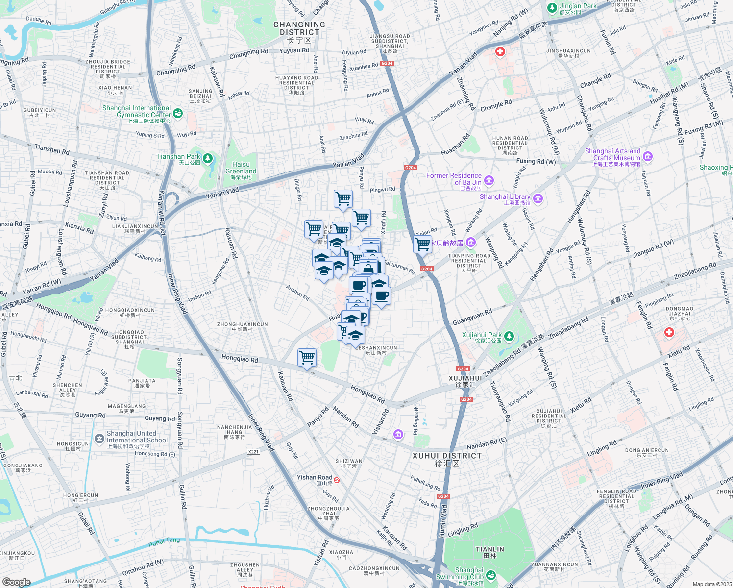 map of restaurants, bars, coffee shops, grocery stores, and more near in 