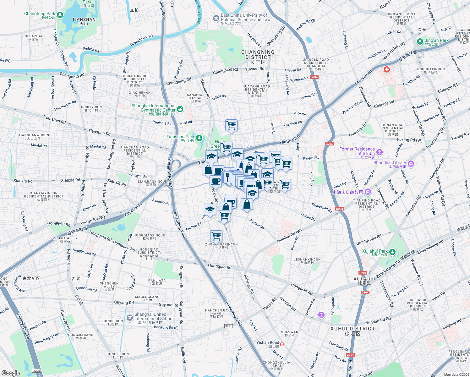 map of restaurants, bars, coffee shops, grocery stores, and more near in 