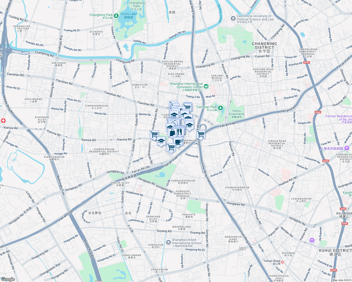 map of restaurants, bars, coffee shops, grocery stores, and more near in 