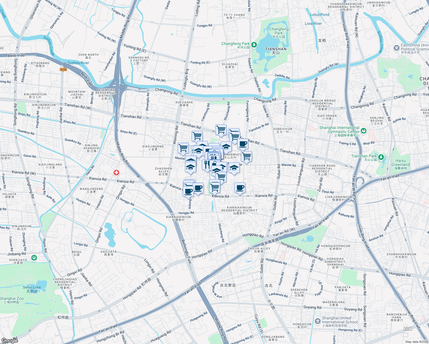 map of restaurants, bars, coffee shops, grocery stores, and more near in 