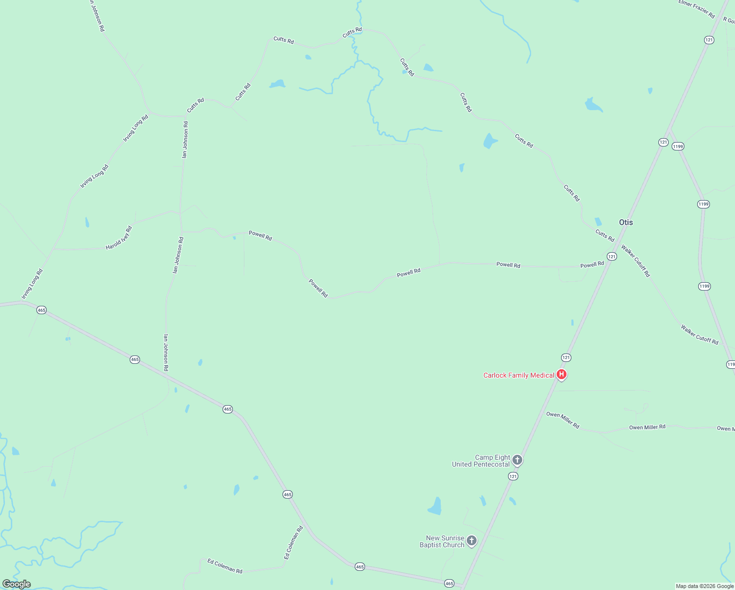 map of restaurants, bars, coffee shops, grocery stores, and more near 299 Powell Road in Otis