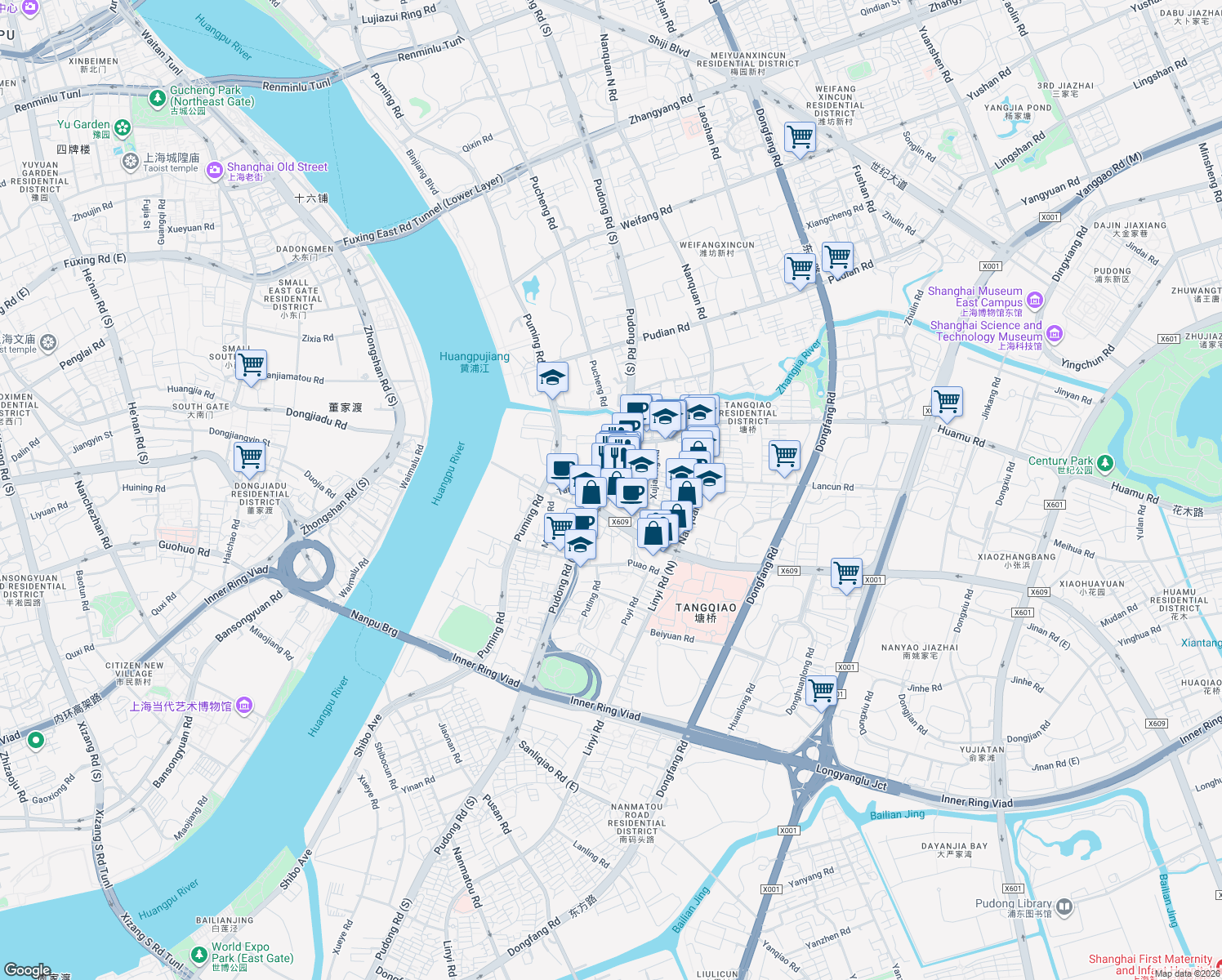 map of restaurants, bars, coffee shops, grocery stores, and more near in 