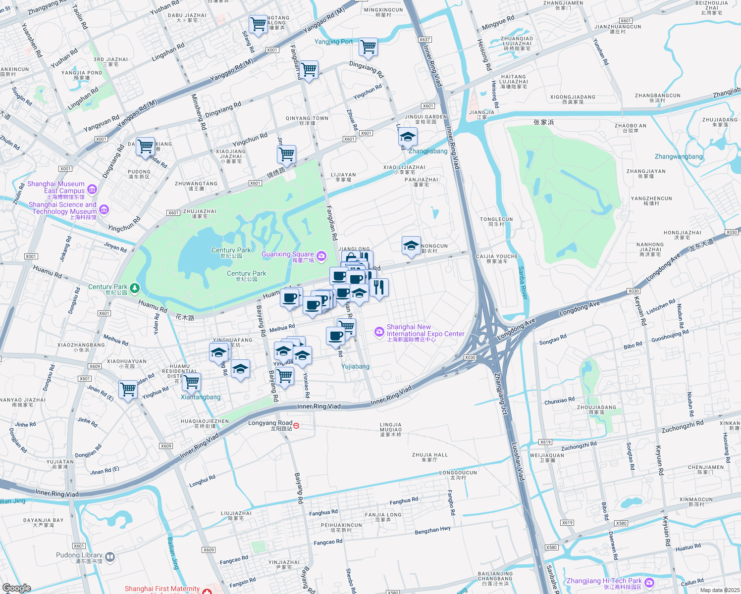 map of restaurants, bars, coffee shops, grocery stores, and more near in 