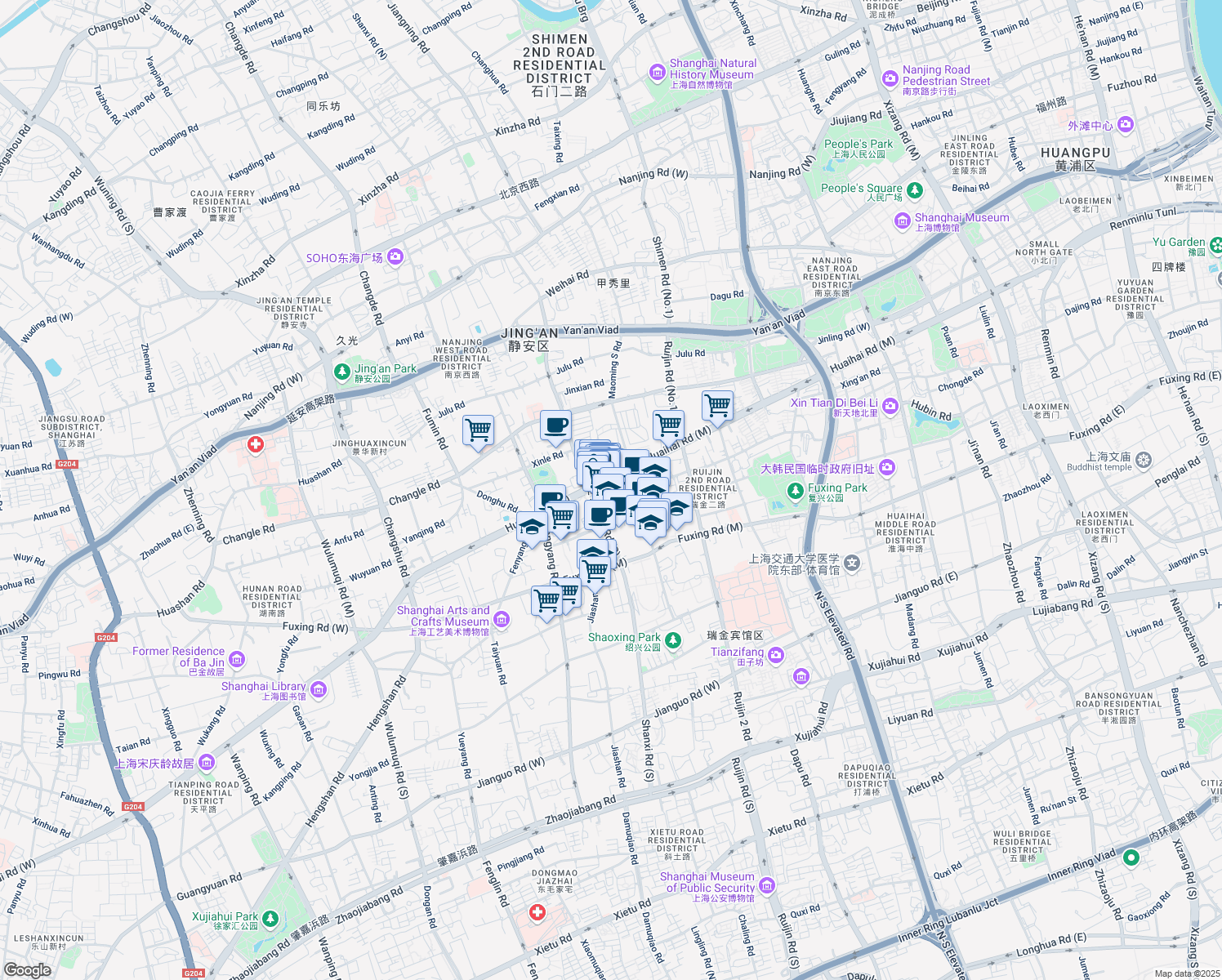 map of restaurants, bars, coffee shops, grocery stores, and more near in 