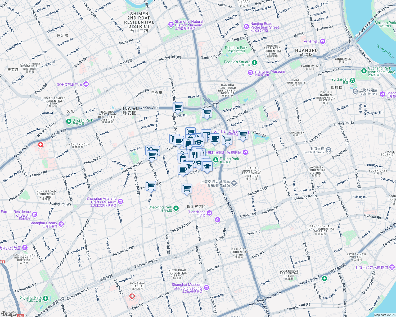 map of restaurants, bars, coffee shops, grocery stores, and more near in 