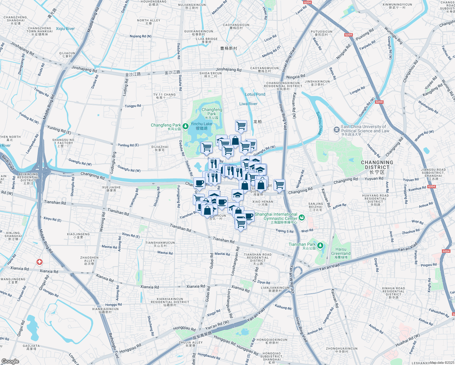 map of restaurants, bars, coffee shops, grocery stores, and more near in 