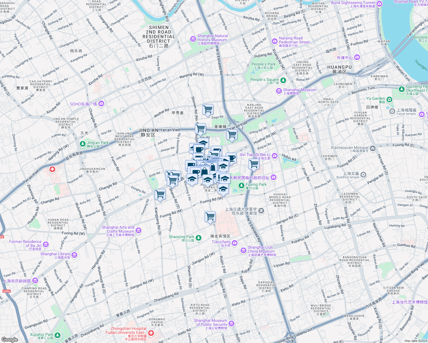 map of restaurants, bars, coffee shops, grocery stores, and more near in 