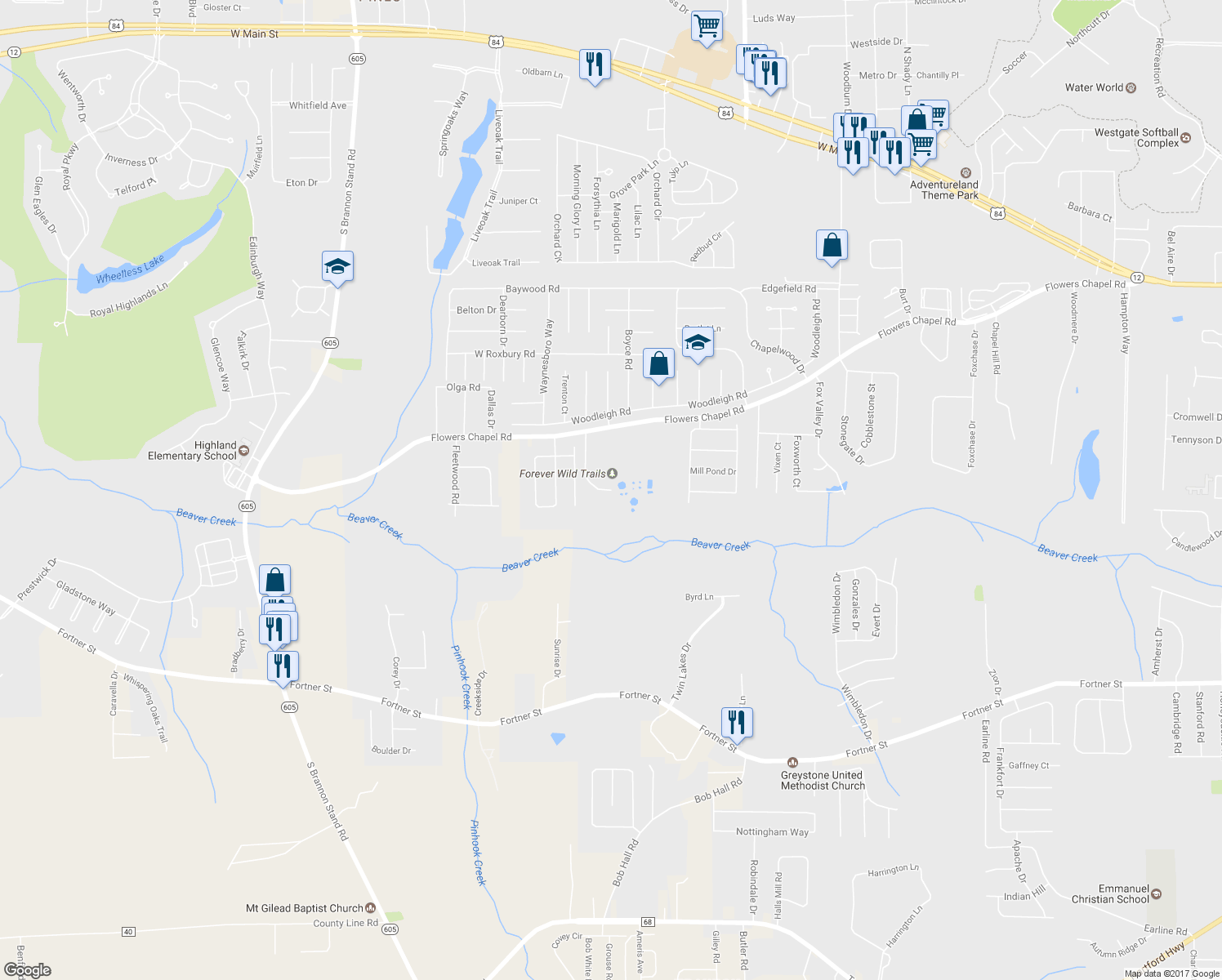 map of restaurants, bars, coffee shops, grocery stores, and more near 199 Narcise Dr in Dothan