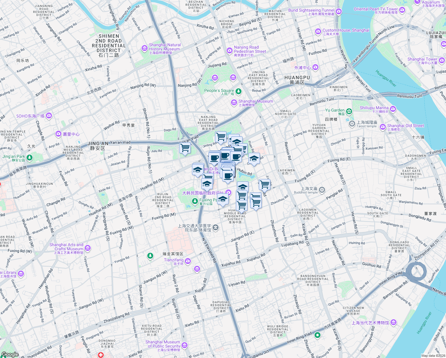 map of restaurants, bars, coffee shops, grocery stores, and more near in 