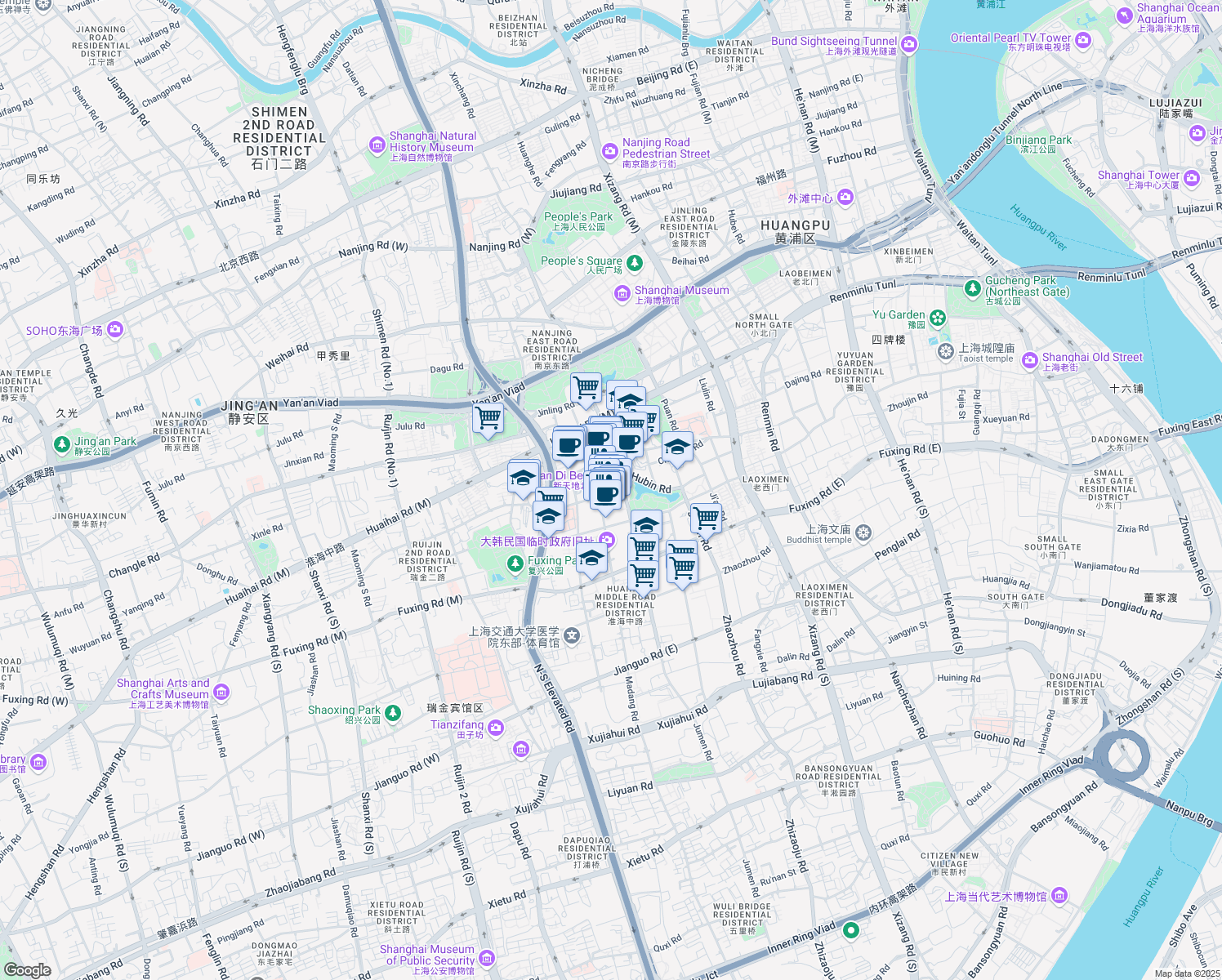 map of restaurants, bars, coffee shops, grocery stores, and more near in 