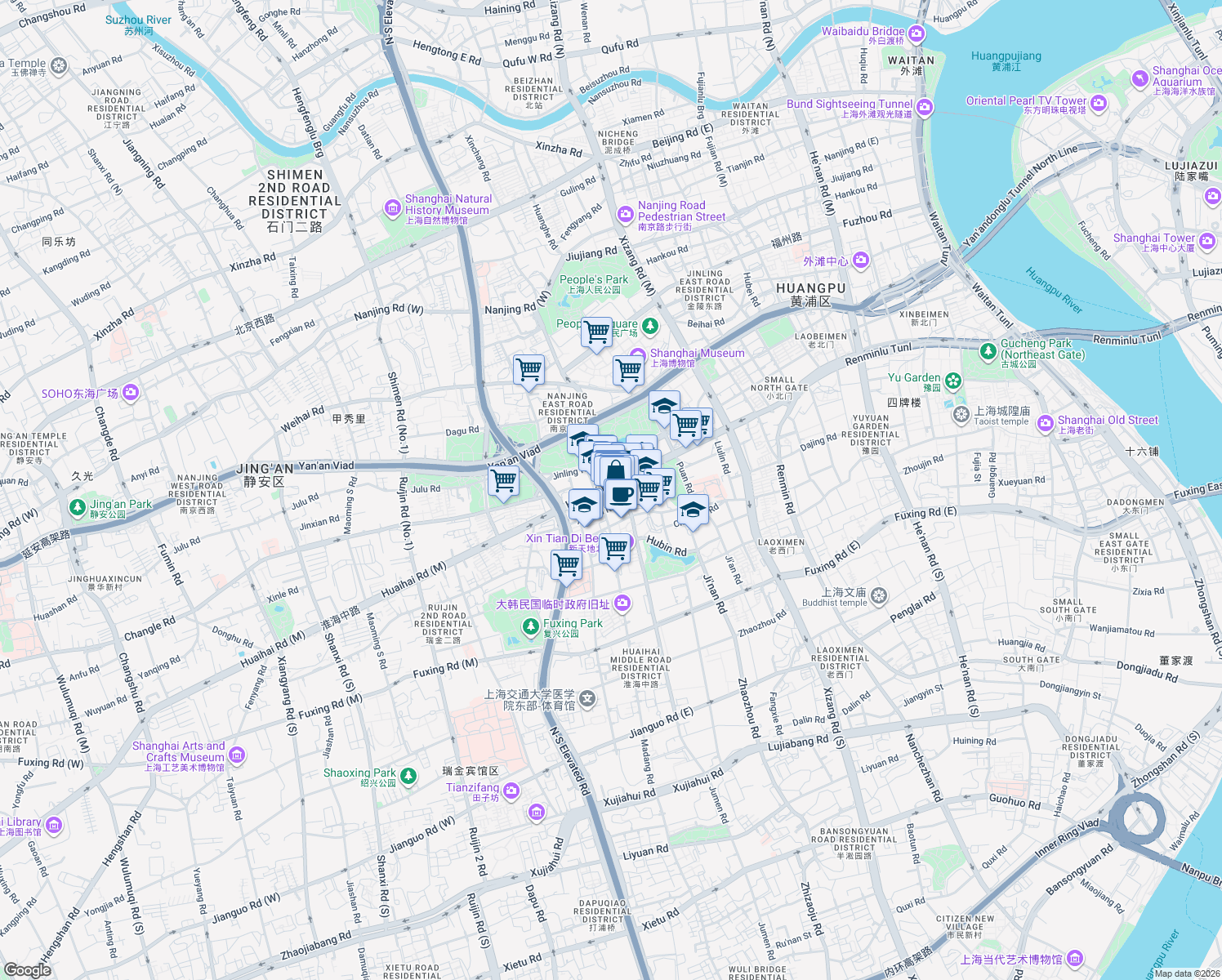 map of restaurants, bars, coffee shops, grocery stores, and more near in 