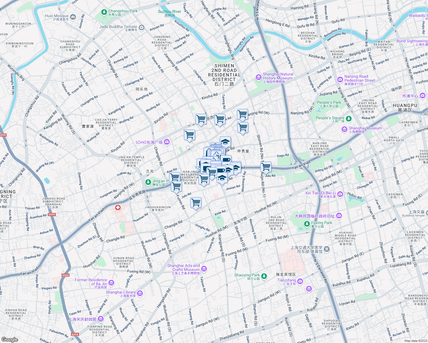 map of restaurants, bars, coffee shops, grocery stores, and more near in 